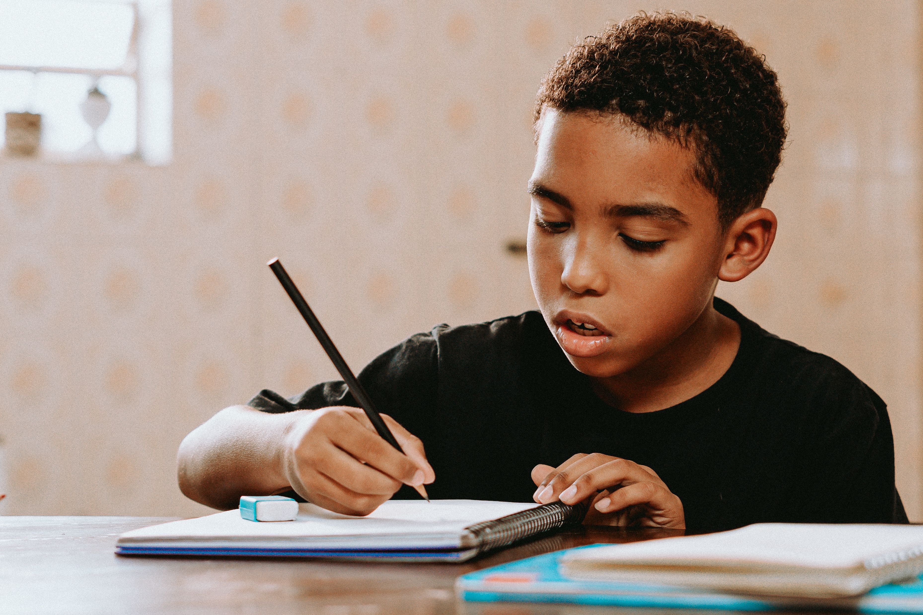 Student working on a school assignment